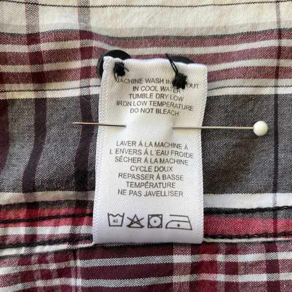 Distillery plaid black stitching button down long sleeve shirt. Men’s size Large - Picture 9 of 11